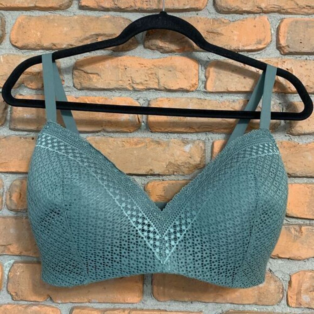 Maidenform Self‎ Expressions Bra SE0583 Size 38DD Green Lace Lined Wireless